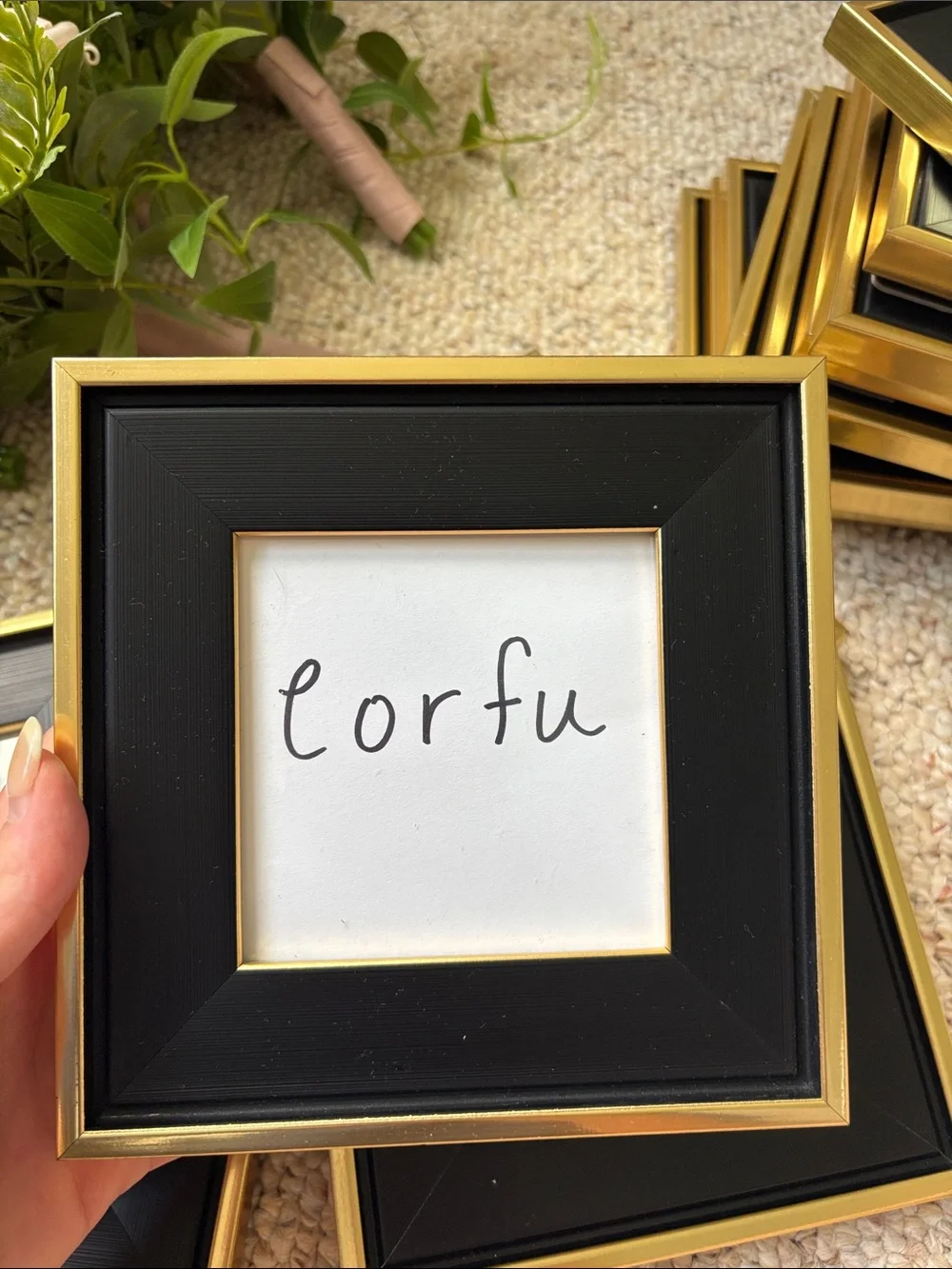 16 Black and Gold Square Photo Frame perfect for table numbers/names